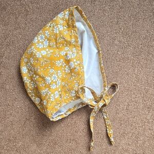 Briar Floral Yellow Baby Bonnet 18-24 Months String Tie